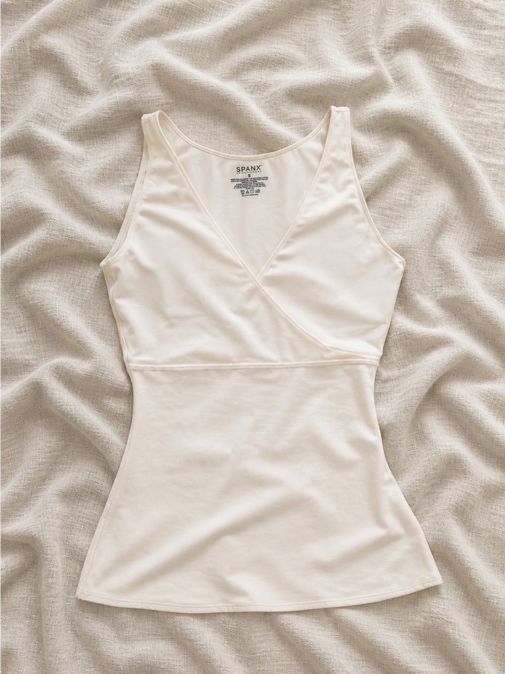 Spanx Ivory Wrap-Front Tank Top size SMALL